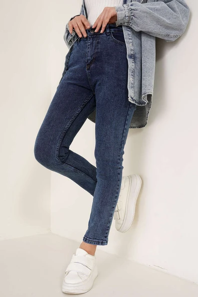 Regular Fit Likralı Pantolon Kar Koyu ürün görseli 1