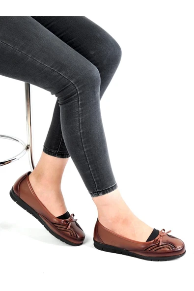 Moda Ayakkabı 65.402 Frida Taba Kadın Babet Ayakkabı - Resim 3
