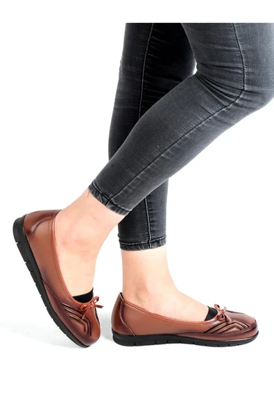 Moda Ayakkabı 65.402 Frida Taba Kadın Babet Ayakkabı - Resim 6