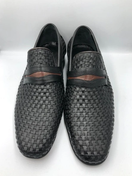 Moda Ayakkabı 5418 İçi Dışı Hakiki Deri Kösele Taban Erkek Ayakkabı - 3