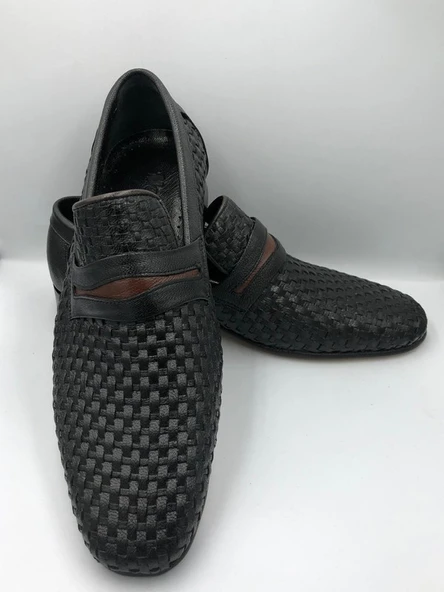 Moda Ayakkabı 5418 İçi Dışı Hakiki Deri Kösele Taban Erkek Ayakkabı - 4