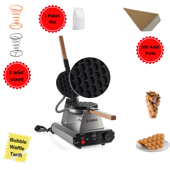 GRANİT BUBBLE WAFFLE MAKİNE SETİ