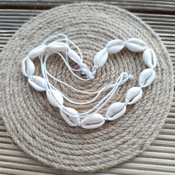 Kolye Gerdanlık Deniz Kabuklu Midye Ayarlanabilir Plaj Doğum Günü Hediye Bijuteri Takı Aksesuar - 8