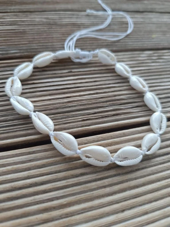 Kolye Gerdanlık Deniz Kabuklu Midye Ayarlanabilir Plaj Doğum Günü Hediye Bijuteri Takı Aksesuar - 9