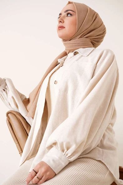 Elegant Serisi Latte Şal -28 - Resim 2