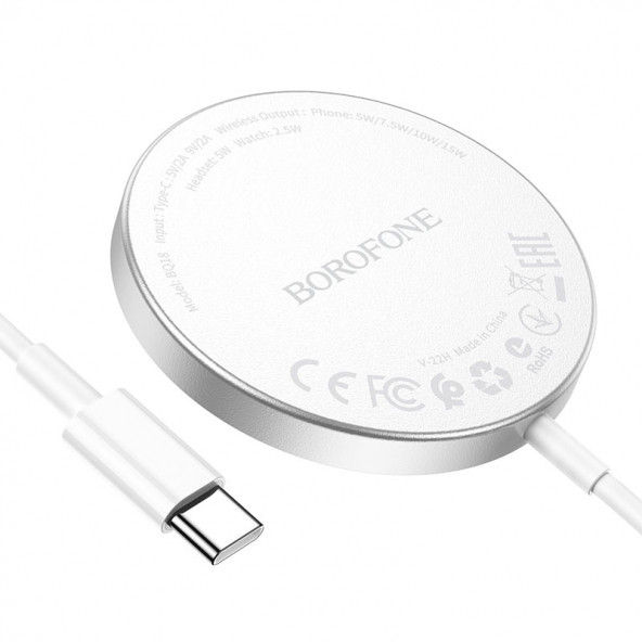 Manyetik  Wireless Kablosuz Type-C  şarj cihazı BQ18 3'ü 1 arada iWatch-phone -headset kulaklık - 2
