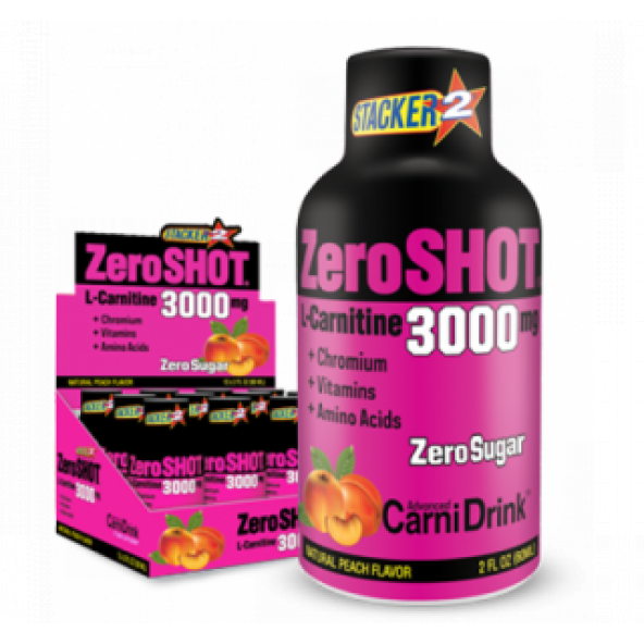 +1 HEDİYE ZeroSHOT Karnitin 3000mg Şeftali 12 x 60ml