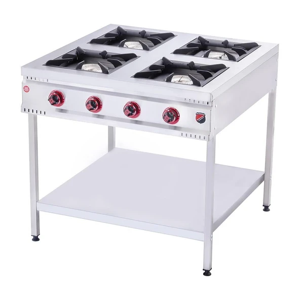 Işıkgaz Silver Endüstriyel Doğalgazlı Taban Raflı Midi 4 Gözlü Ocak ürün görseli 1