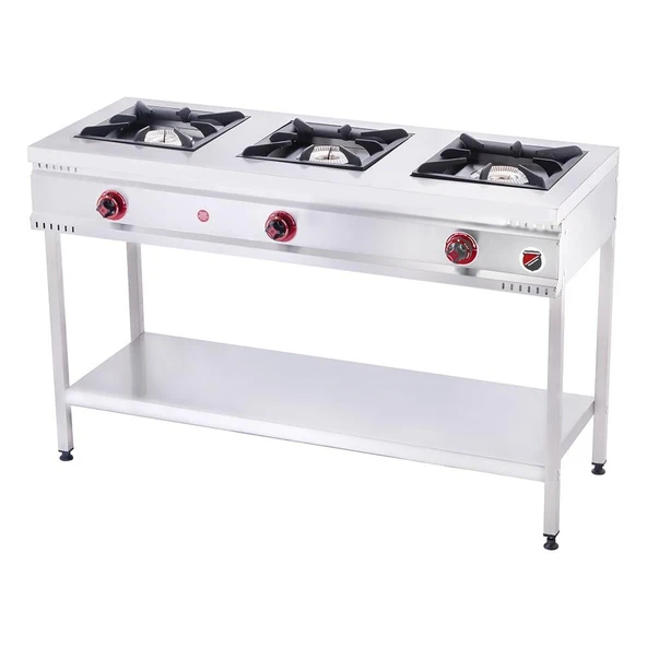 Işıkgaz Silver Endüstriyel Doğalgazlı Taban Raflı Midi 3 Gözlü Ocak ürün görseli