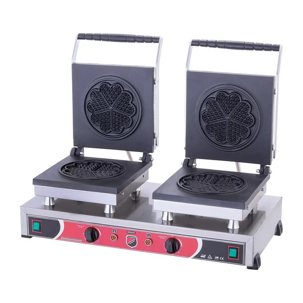 Işıkgaz Silver Endüstriyel Elektrikli 2 Li Çiçek Waffle Makinesi ürün görseli 1