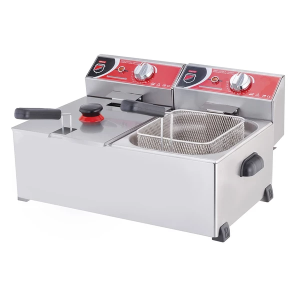 Işıkgaz Silverinox Çiftli 5+5 Litre Elektrikli Fritöz