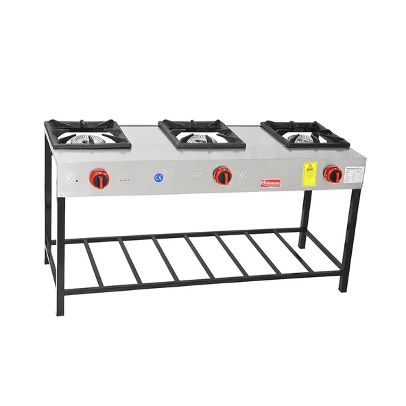 Himaksan  Tip Doğalgazlı 3 Gözlü Yüksek Ayak Lokanta Ocağı ürün görseli 1