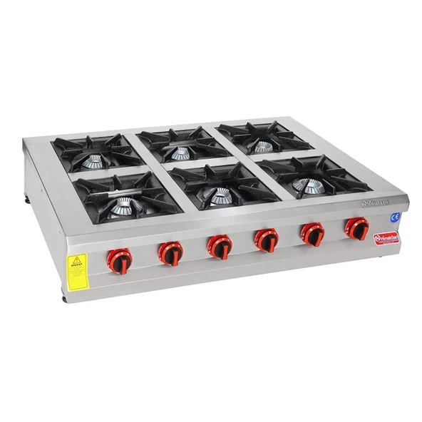 Himaksan  Doğalgazlı Set Üstü Sanayi Tip Altılı 6 Göz Ocak ürün görseli