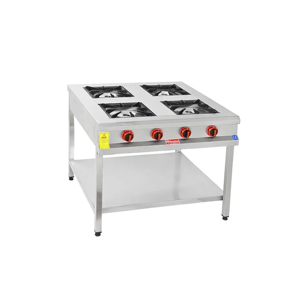 Himaksan  80 X 80 Cm Tüplü Taban Raflı 4 Gözlü Ocak