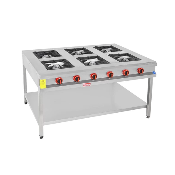 Himaksan  150 X 100 Cm Doğalgazlı Taban Raflı 6 Gözlü Ocak