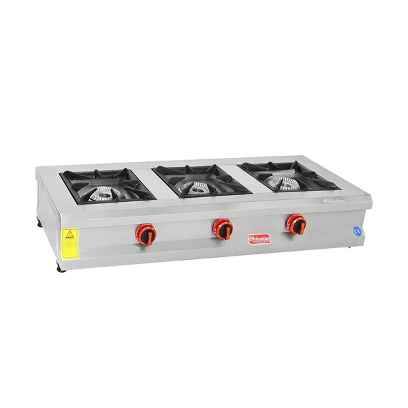 Himaksan  Doğalgazlı Set Üstü Sanayi Tip Üçlü 3 Gözlü Ocak ürün görseli 1