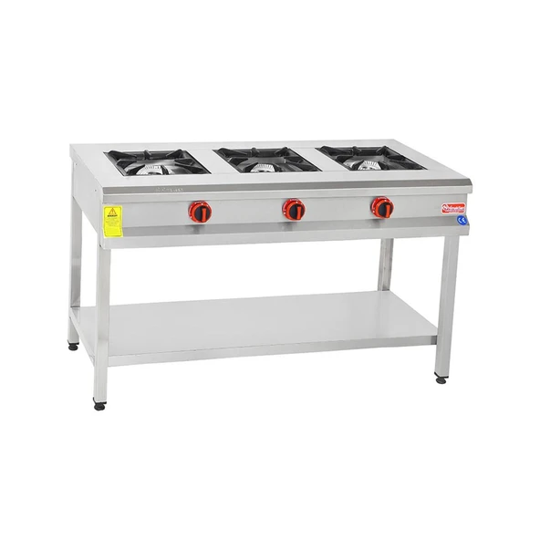 Himaksan  130 X 50 Cm Doğalgazlı Taban Raflı 3 Gözlü Ocak ürün görseli 1