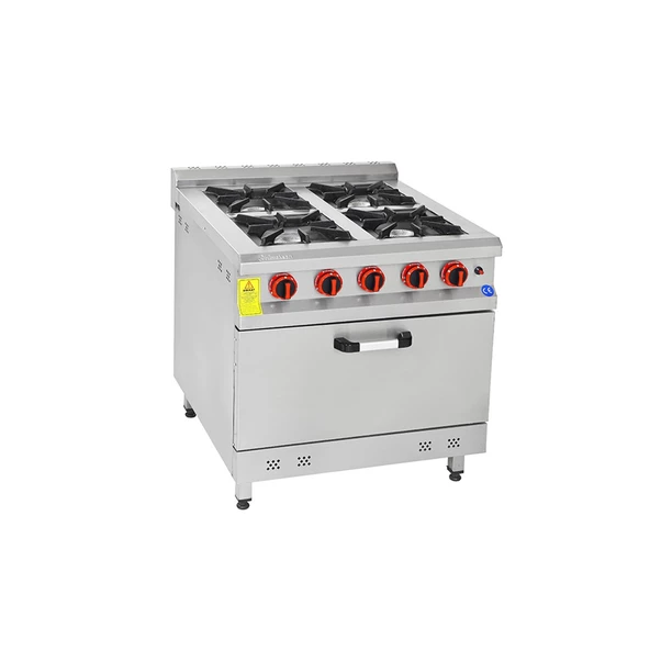 Himaksan  80x80 Cm 4+1 Tüplü 4 Lü Fırınlı Ocak-Kuzine
