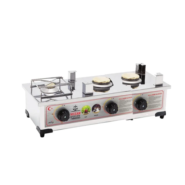 Mizan 60 Lık Tüplü 3 Demlikli Alt Çay Kazanı - Alt Ocak ürün görseli 1