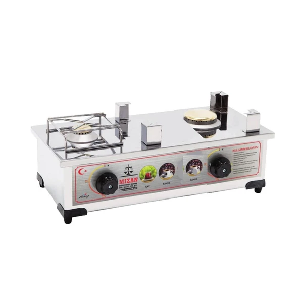 Mizan 40 Lık Tüplü 2 Demlikli Alt Çay Kazanı - Alt Ocak ürün görseli 1