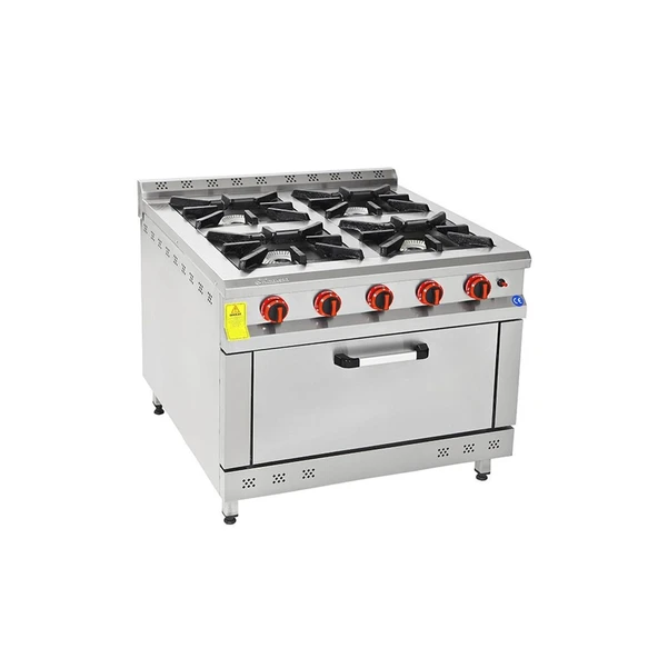 Himaksan  100x100 Cm 4+1 Doğalgazlı 4 Lü Fırınlı Ocak-Kuzine ürün görseli 1