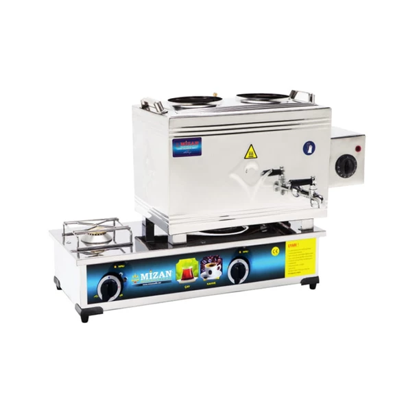 Mizan 25 Lik Tüplü + Elektrikli 20 Litre 2 Demlikli Çay Kazanı Ocağı