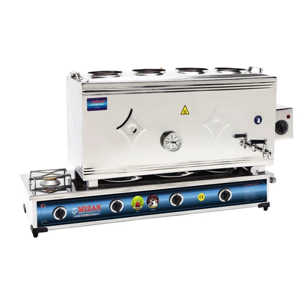 Mizan 80 Lik Tüplü + Elektrikli 60 Litre 4 Demlikli Çay Kazanı