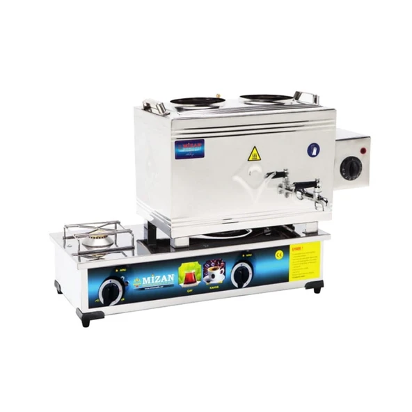 Mizan 25 Lik Doğalgazlı + Elektrikli 20 Litre 2 Demlikli Çay Kazanı - 1