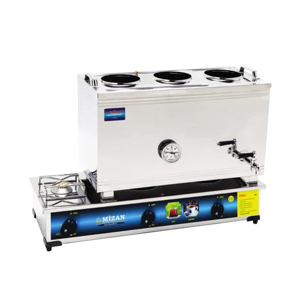 Mizan 60 Lık Tüplü 40 Litre 3 Demlikli Çay Kazanı