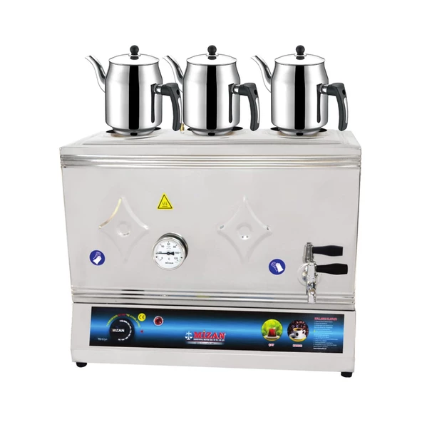Mizan 60 Lık Elektrikli 40 Litre 3 Demlikli Çay Kazanı DEMLİK HEDİYELİ