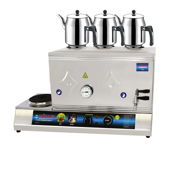 Mizan 60 Lık Elektrikli 40 Litre 3 Demlikli Çay Kazanı DEMLİK HEDİYELİ