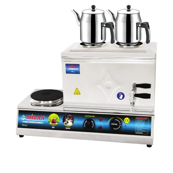 Mizan 25 Lik Elektrikli 20 Litre 2 Demlikli Çay Kazanı DEMLİK HEDİYELİ - 1
