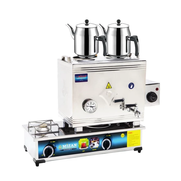 Mizan 40 Lık Doğalgazlı+Elektrikli 30 Litre 2 Demlikli Çay Kazanı DEMLİK HEDİYELİ