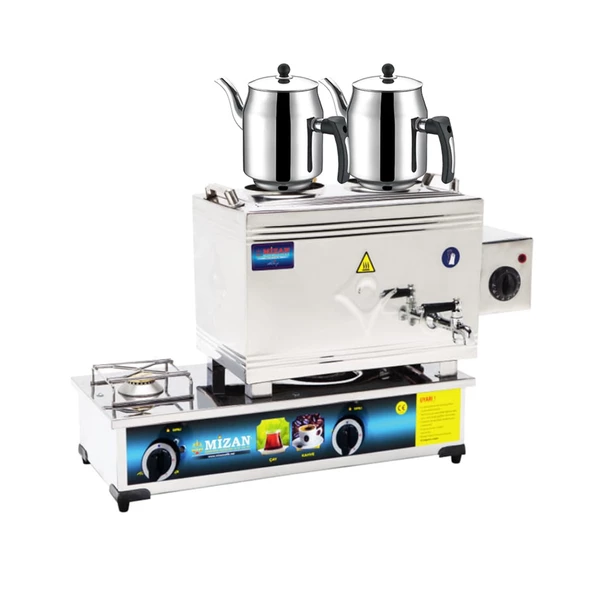 Mizan 25 Lik Doğalgazlı+Elektrikli 20 Litre 2 Demlikli Çay Kazanı DEMLİK HEDİYELİ