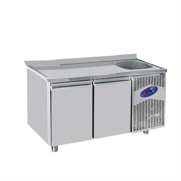 CSA Karacasan  251 Lt İki Kapılı 600'Lük Tezgah Tipi Evyeli Derin Dondurucu(304 Çelik) ürün görseli 1