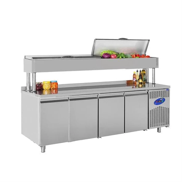 CSA Karacasan  632 Lt Dört Kapılı 700'Lük Yükseltilmiş Makeup Buzdolabı(304 çelk)