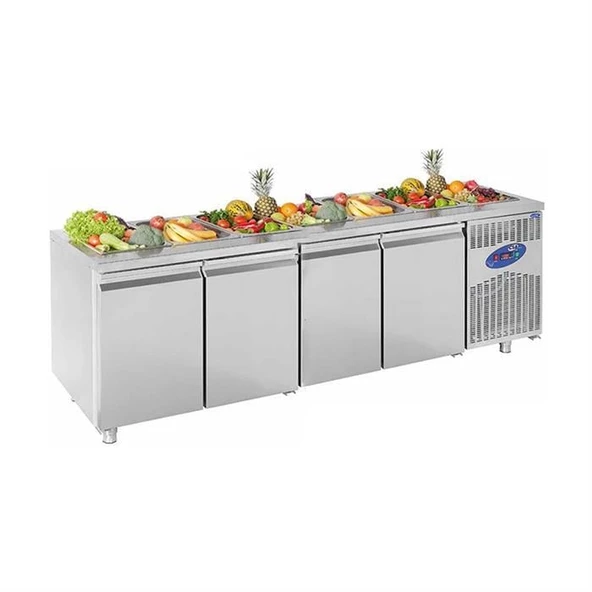 CSA Karacasan  632 Lt Dört Kapılı 700'Lük Havuzlu Saladbar Buzdolabı(430 Çelik)