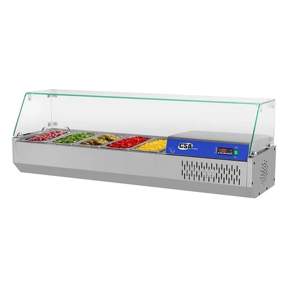 CSA Karacasan  5 Adet 1/3 Gastronorm Küvetli Set Üstü Teşhir Buzdolabı(304 Çelik)