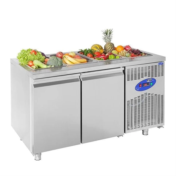 CSA Karacasan  281 Lt İki Kapılı 700'Lük Havuzlu Saladbar Buzdolabı(304 Çelik) ürün görseli 1