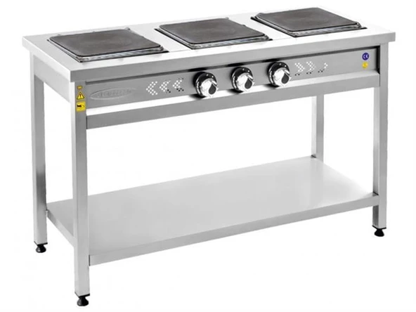 CSA Karacasan Elektrikli Taban Raflı Üçlü 3 Gözlü Ocak ürün görseli 1