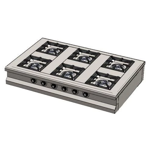 CSA Karacasan Set Üstü Altılı 6 Gözlü Doğalgazlı Ocak 150x100x25cm