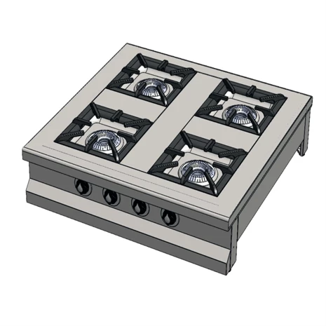 CSA Karacasan Set Üstü Dörtlü 4 Gözlü Doğalgazlı Ocak 100x100x25cm