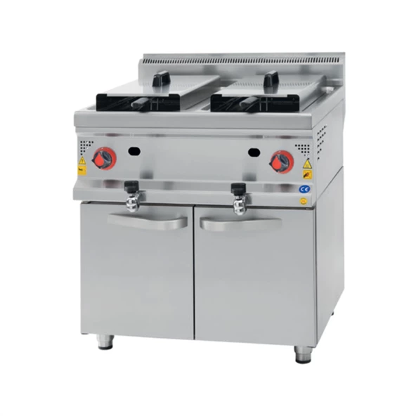 CSA Karacasan 900 Seri Dolaplı 22+22 Litre Doğalgazlı Fritöz
