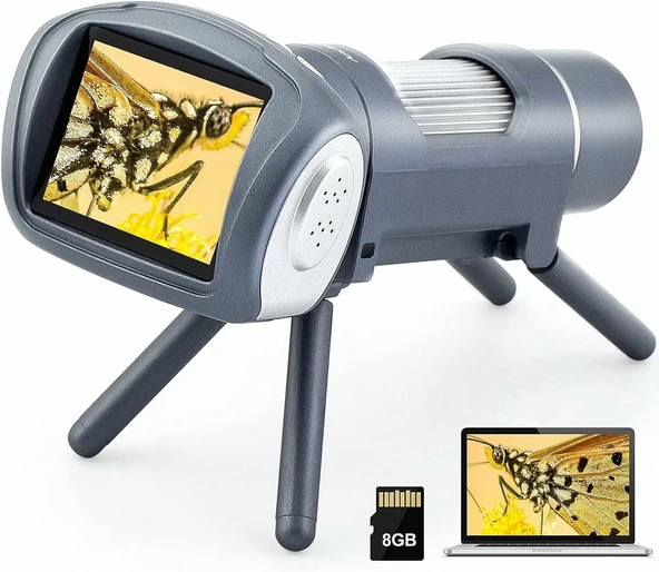 Andonstar AD012 Çocuklar İçin Taşınabilir Mikroskop Kiti Gri