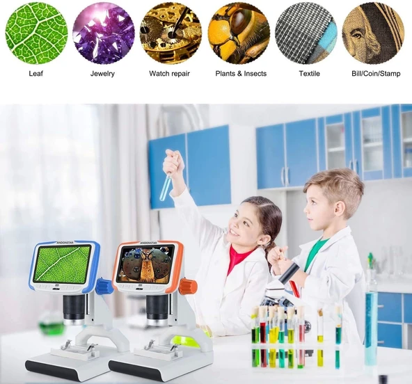 Andonstar AD205 USB 5 Inc LCD Dijital Mikroskop - 200X Büyütme - 3