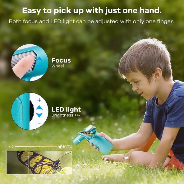 Andonstar AD203 Elde Taşınabilir Cep Dijital Mikroskop Mavi - 4