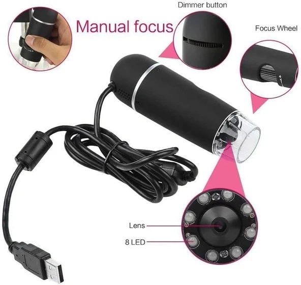 Koolertron 5MP 20-300X USB Dijital Mikroskop Büyüteçli Video Kamera - 3