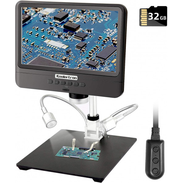 Koolertron 12MP 5X-260X 8.5 Inc LCD Dijital Mikroskop