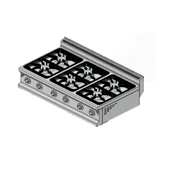 CSA Karacasan 120 cm 700 Seri Set Üstü 6 Gözlü Tüplü Ocak 120x70x30cm ürün görseli