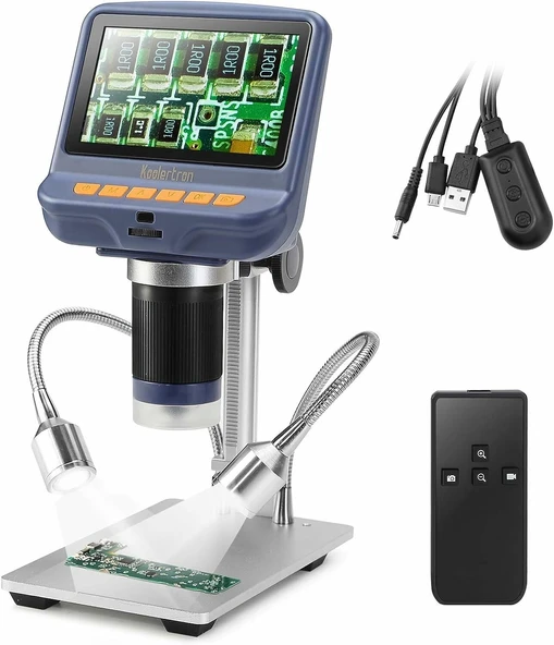Koolertron 4.3 Inc LCD Dijital Mikroskop, 10X-220X Büyütme